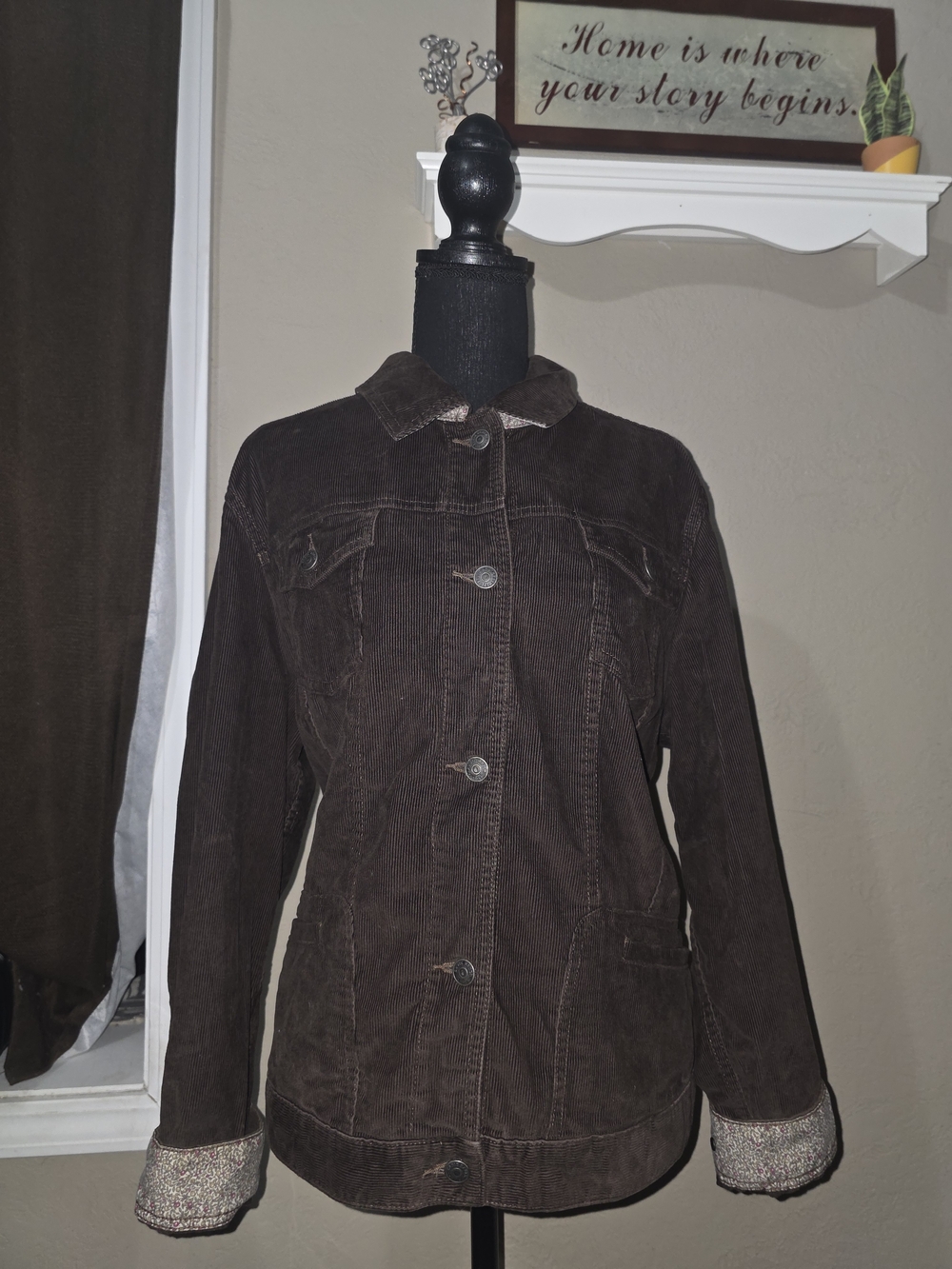 Eddie Bauer Brown Corduroy Button Jacket